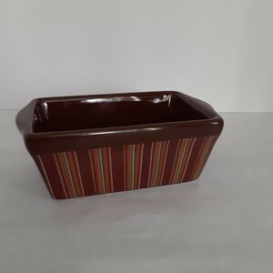 Vintage Harvest Mini Stoneware Loaf Pan 6x3.5x2.25 Bakers Gift Memento